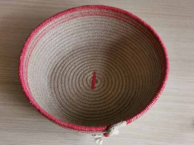 SOLD Red Stitched Rope Bowl