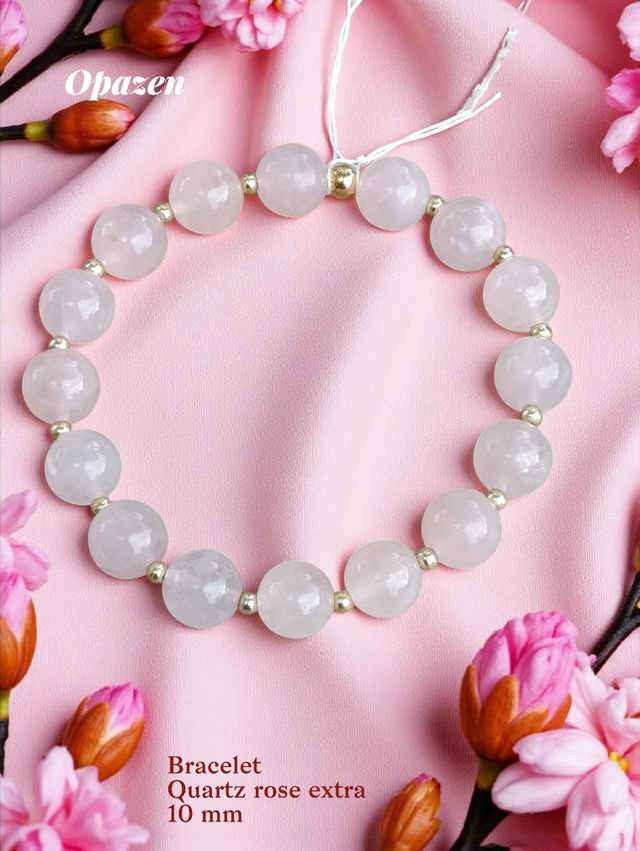 Bracelet Quartz rose extra 10 mm