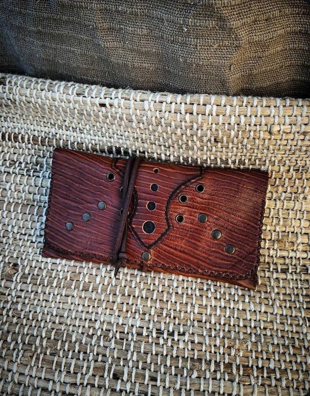 Blague à tabac texturée couleur camel 