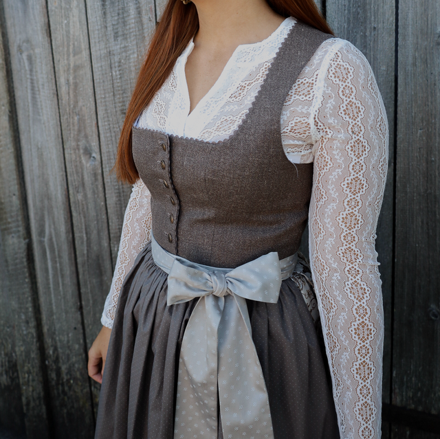 Dirndlbluse Creme Langarm