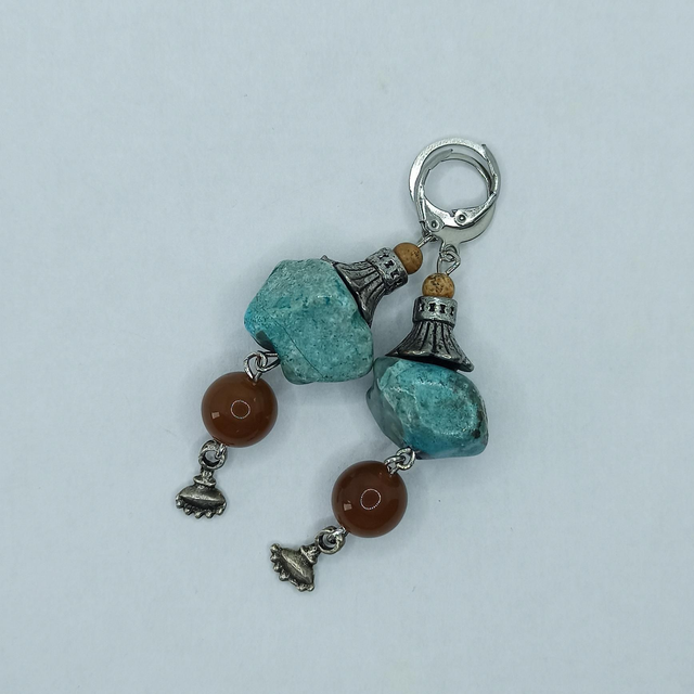 Dormeuses - En marron et bleu