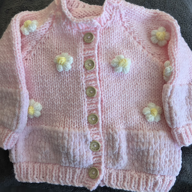 Pink flower cardigan 1-2years 