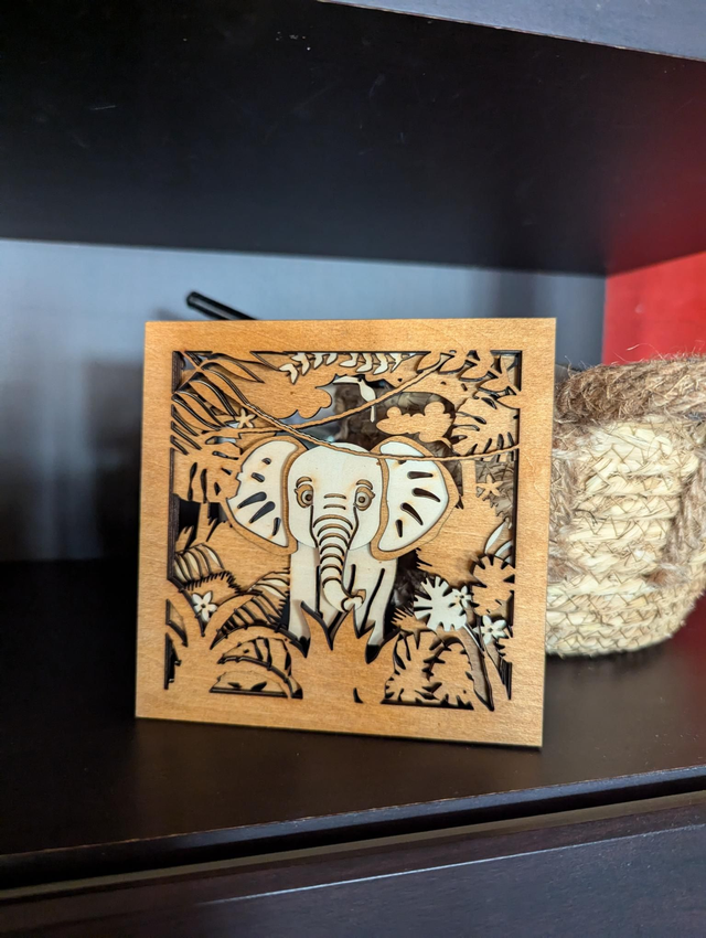 Mini tableau savane en relief multi couches 