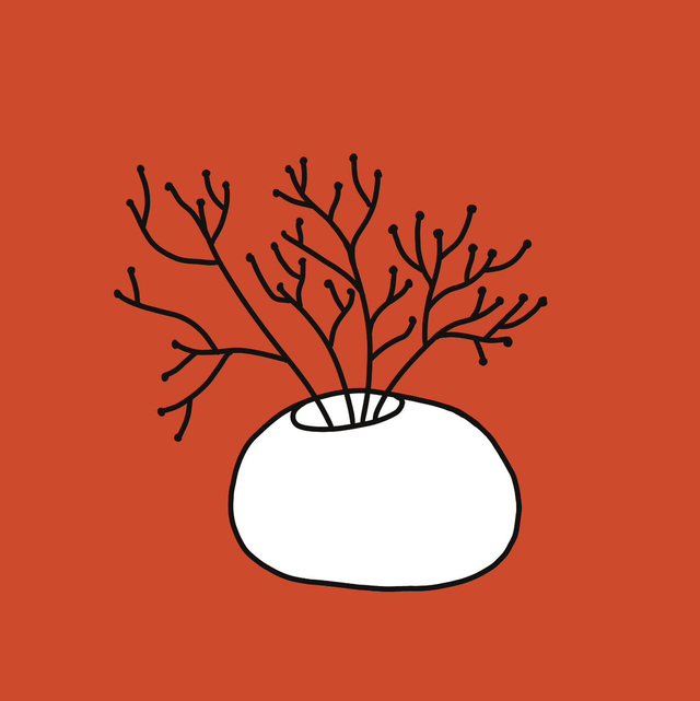 Print - Red Ikebana Flower Arrangement