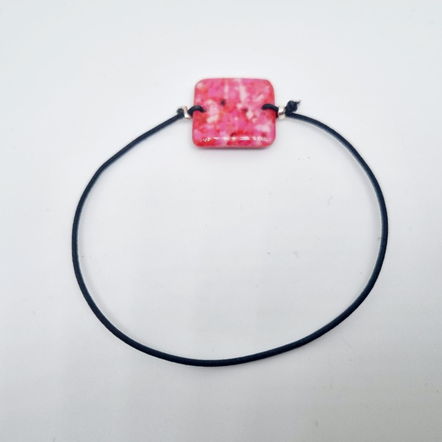 Bracelet rose carré réversible