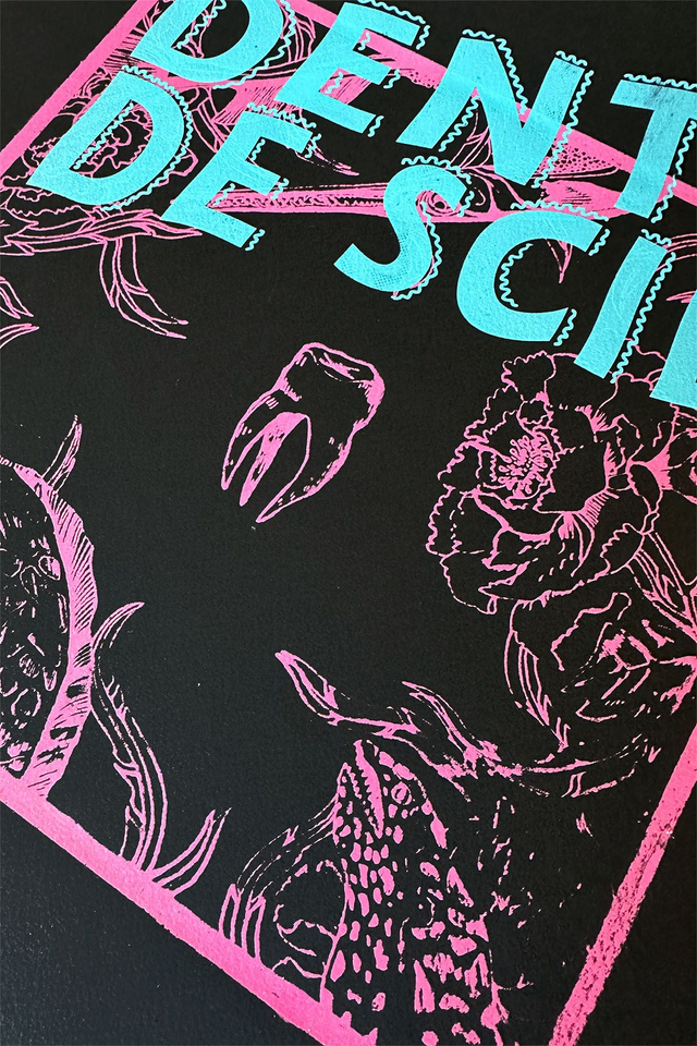 Dents de Scie® Sawtooth Affiche Sérigraphie sur papier noir