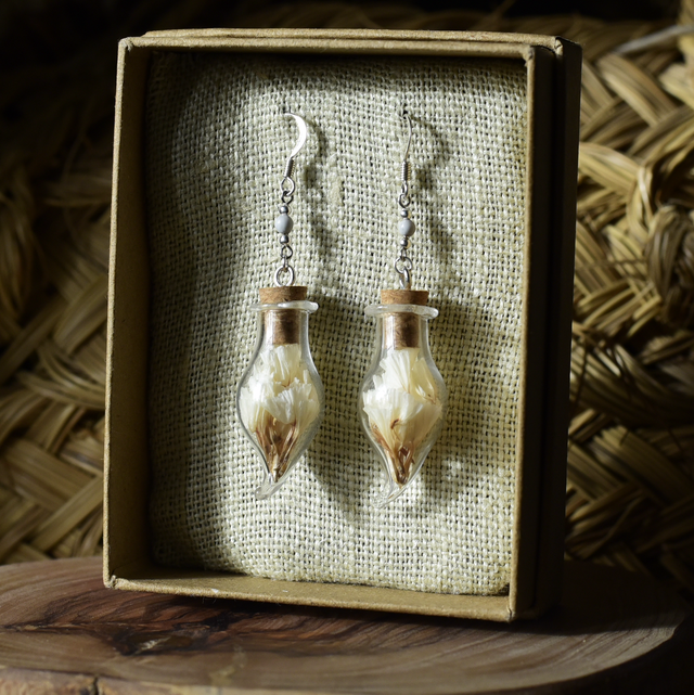 boucles fioles silver statice blanche