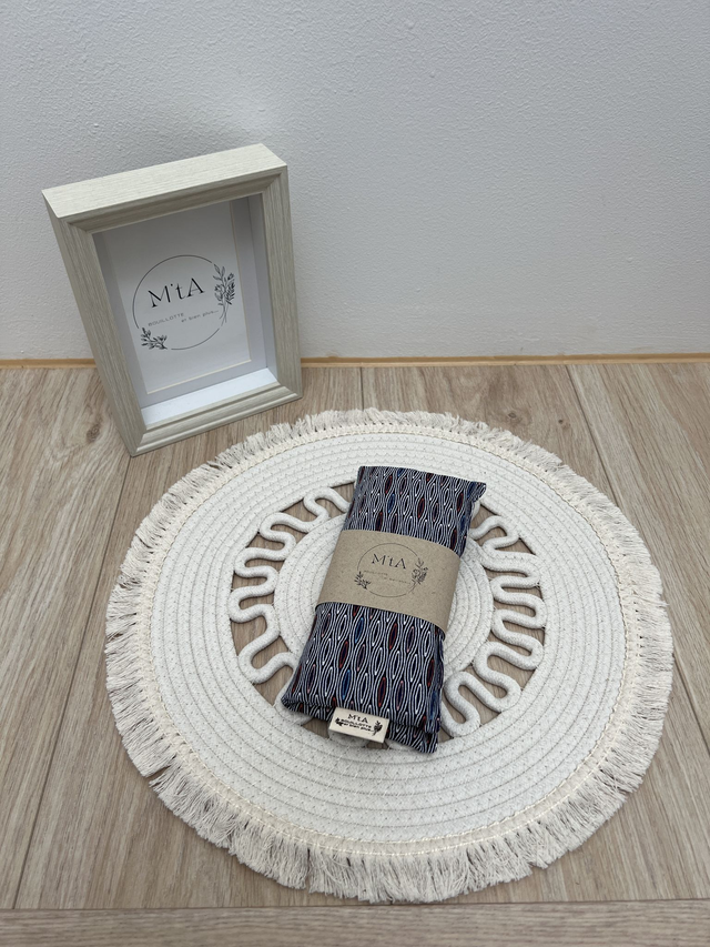 Bouillotte Carrée Géométrique bleu