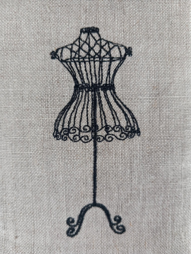 Étui à lunettes ou pochette téléphone lin brodé "Mannequin"