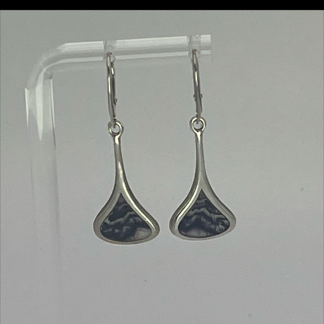 Sterling Silver &amp; Blue Stone Drop Earrings 