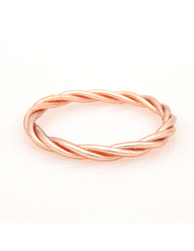 Jonc tibétain torsadé couleur champagne