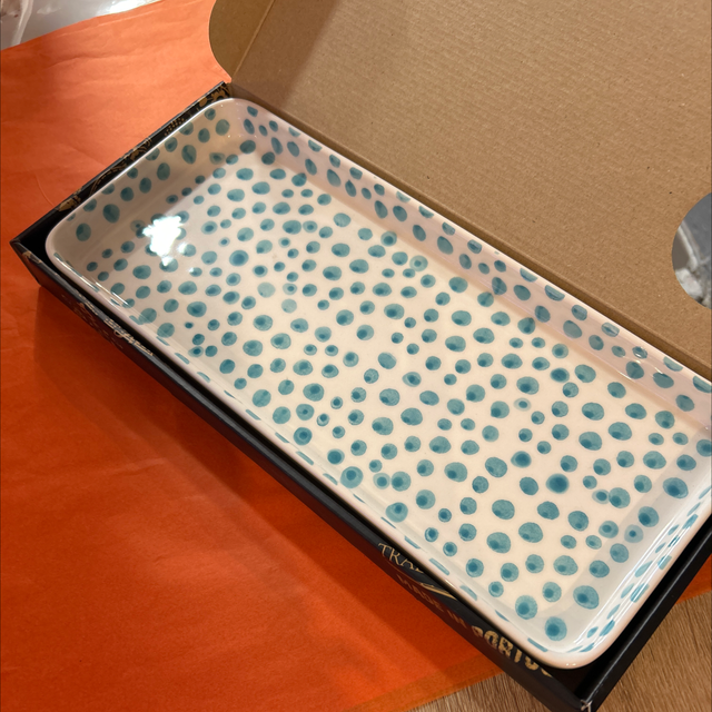 Plat à cake jazz turquoise 