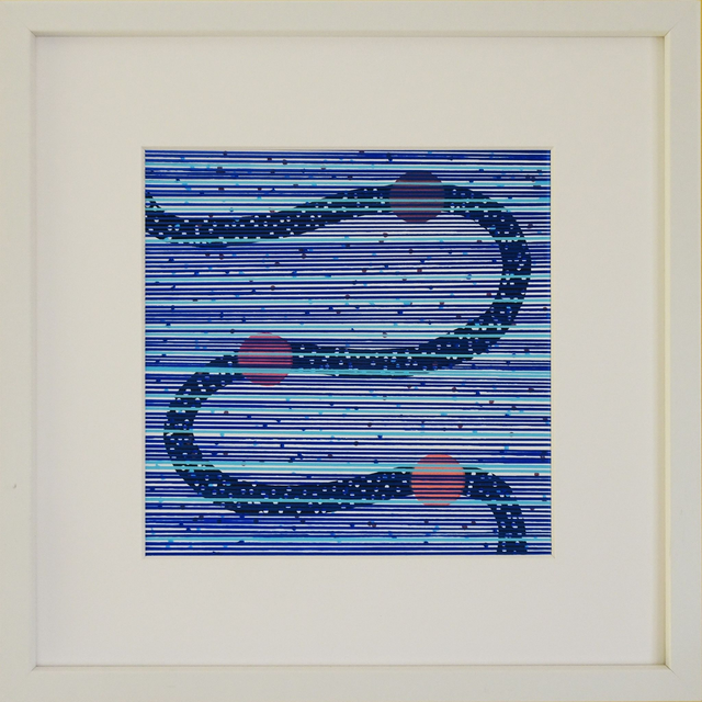 Peinture "Petite géométrie en transparence no. 1" - 20 x 20 cm