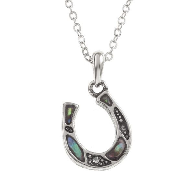 Lucky Horseshoe Abalone Paua shell Pendant - 15mm