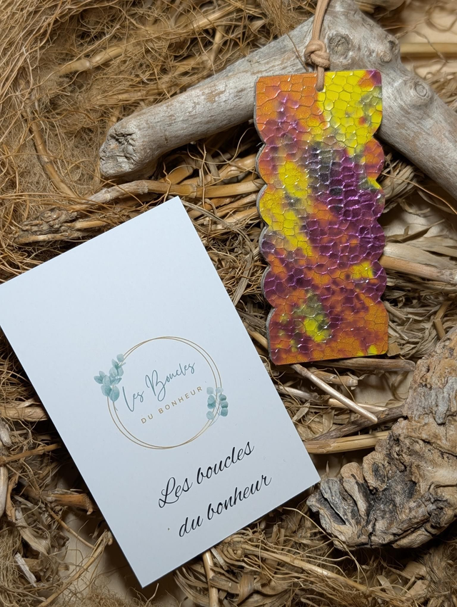 Marque page jaune rose orangé 