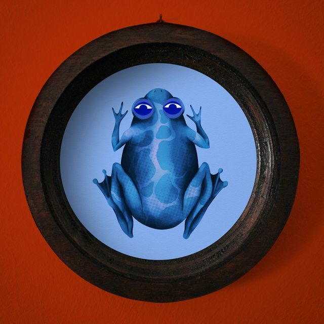 Cadre "Grenouille bleue"