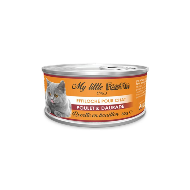 Pâtée plaisir pour chat bouillon poulet / daurade - 80gr