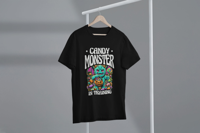 Candy Monster In Training, Halloween Fun, Kids' Costumes. Süßigkeitenmonster im Training, Halloween-Spaß, Kinderkostüme