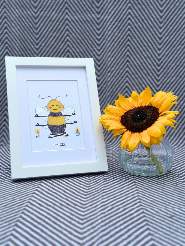 Bee Zen - A5 Mounted Print