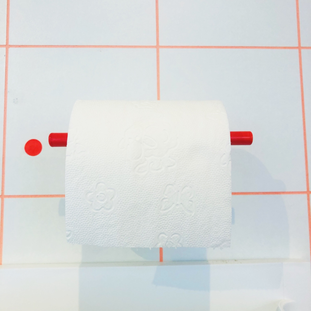 TOILETROLHOUDER FLUO ROOD 