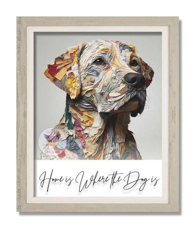 Artistic print of dog with text (D49)