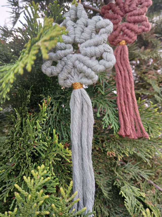 Etoile de Noël en macramé. Esprit bohème naturel