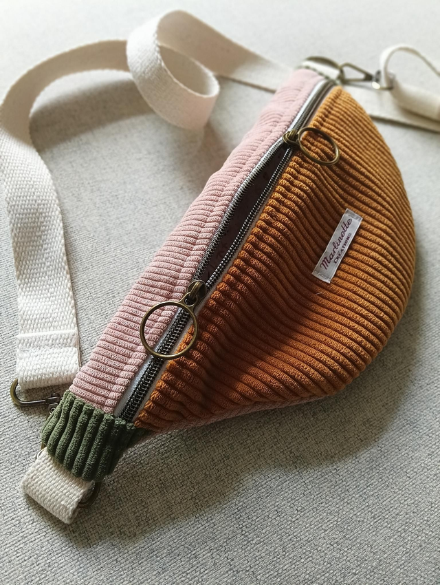 Sac banane velours multicolore 