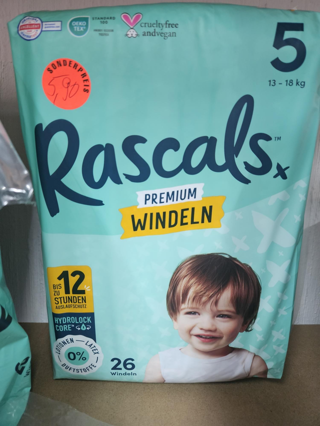 Rascala Windeln Größe 5 (26 Stück) – Extra saugstark & hautfreundlich