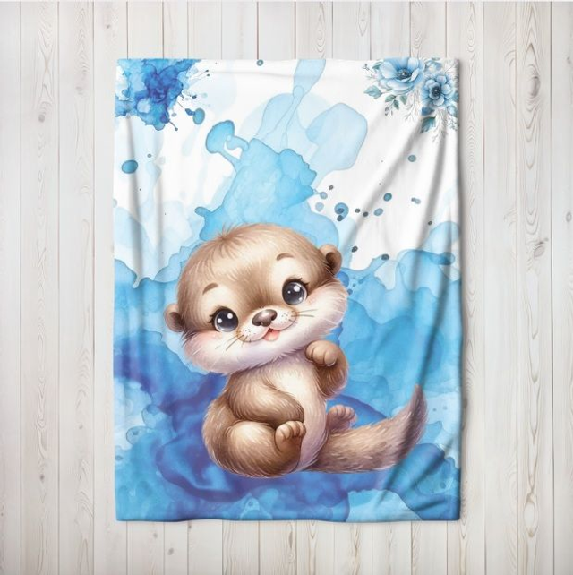 Plaid personnalisé loutre