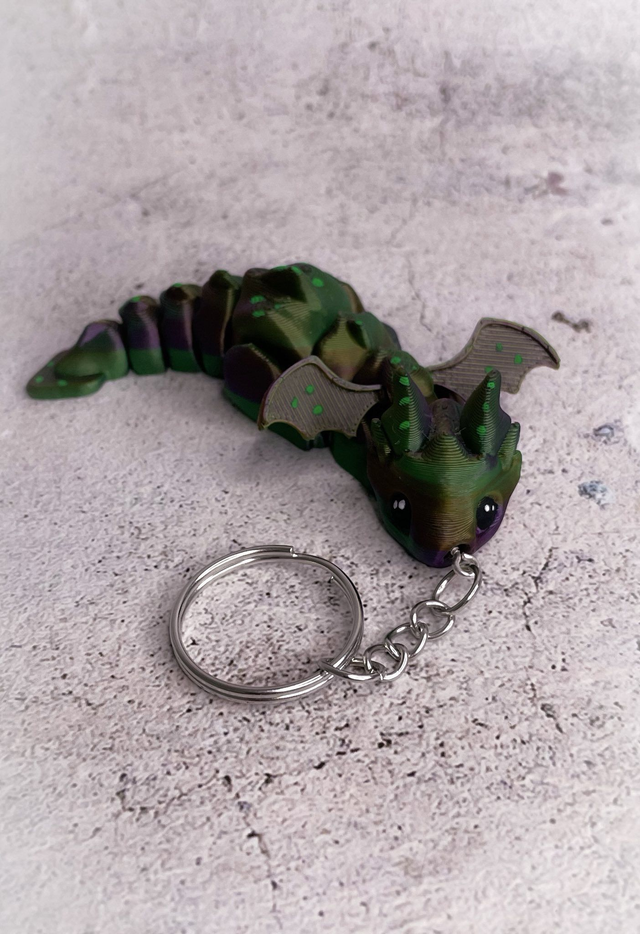 Klíčenka Dráček zeleno fialový