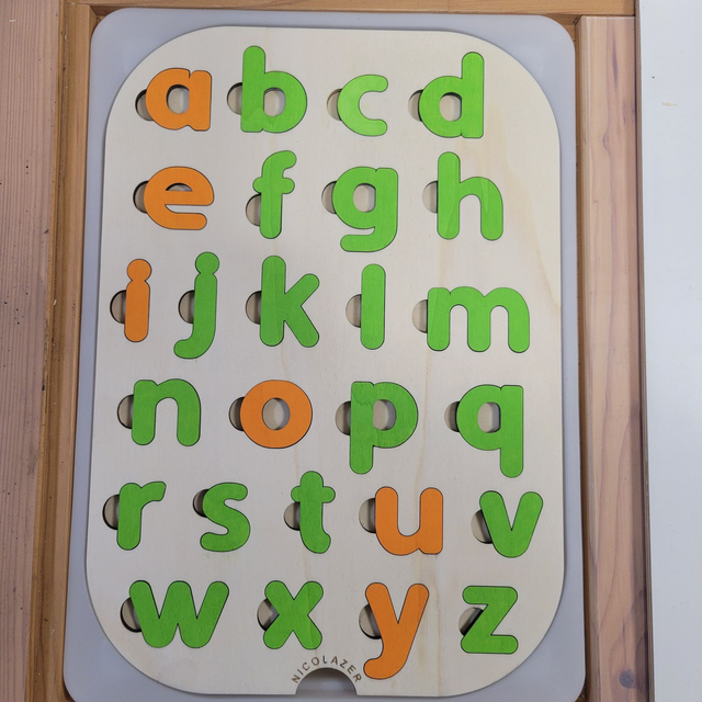 Insert sensoriel bois compatible trofast "les lettres minuscules"