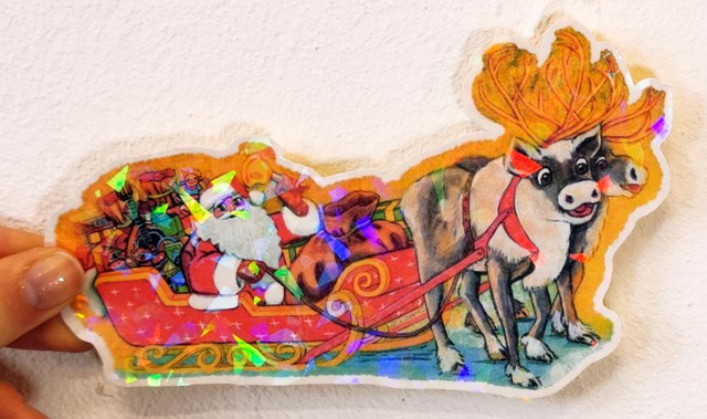 Die-Cut-Sticker "Weihnachtsmannkutsche"