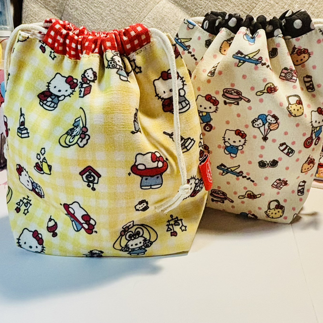 Hello Kitty inspired drawstring bag 2 designs