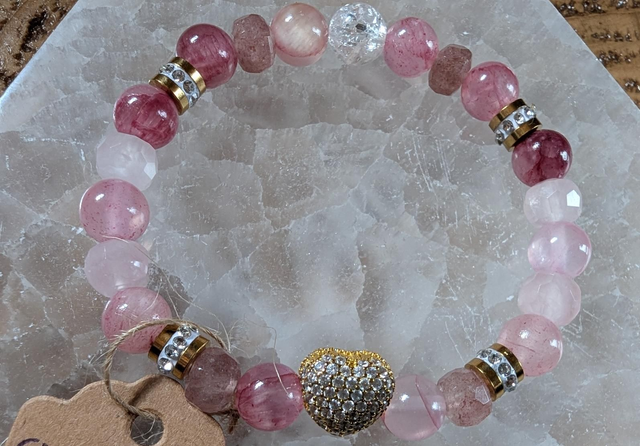 Quartz fraise, Quartz Rose, Jade Rose 