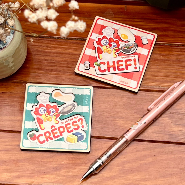 Magnet en bois - En cuisine !