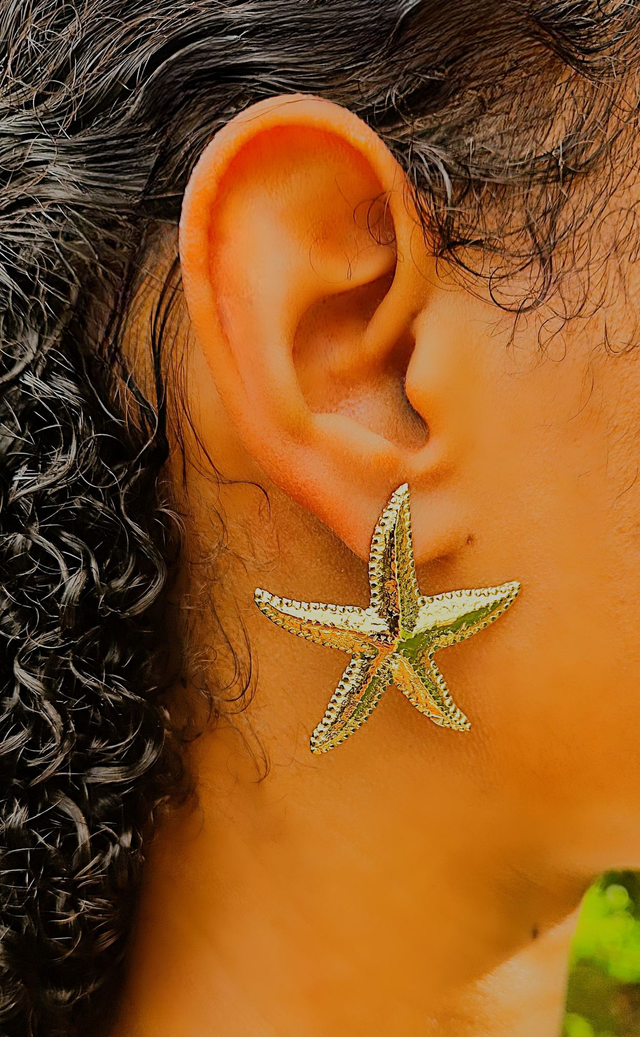 Boucles d'oreilles Etoile de mer en doré
