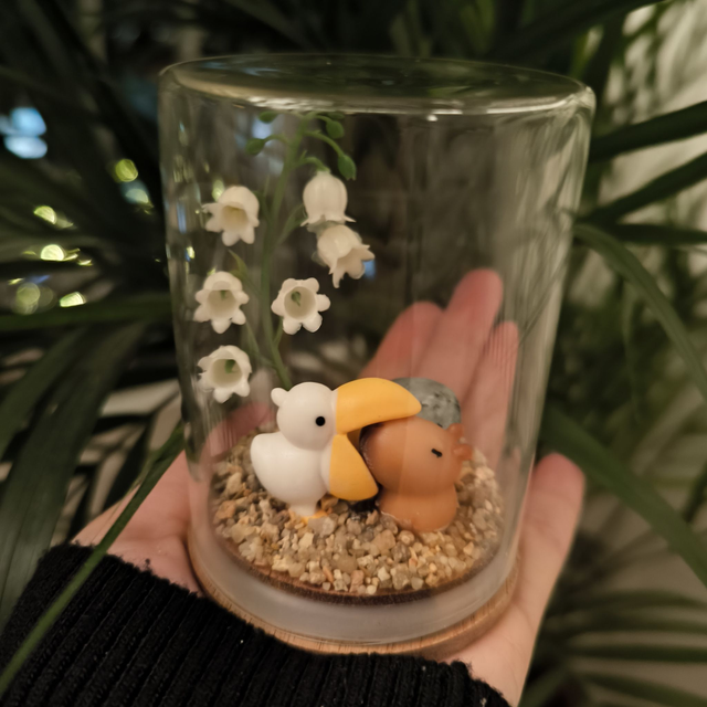 Ami protecteur - Capybara et pelican (labradorite)