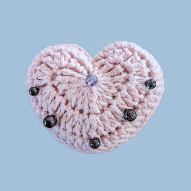 Stop-pensée "Cœur, améthyste et grenat + carte Saint Valentin