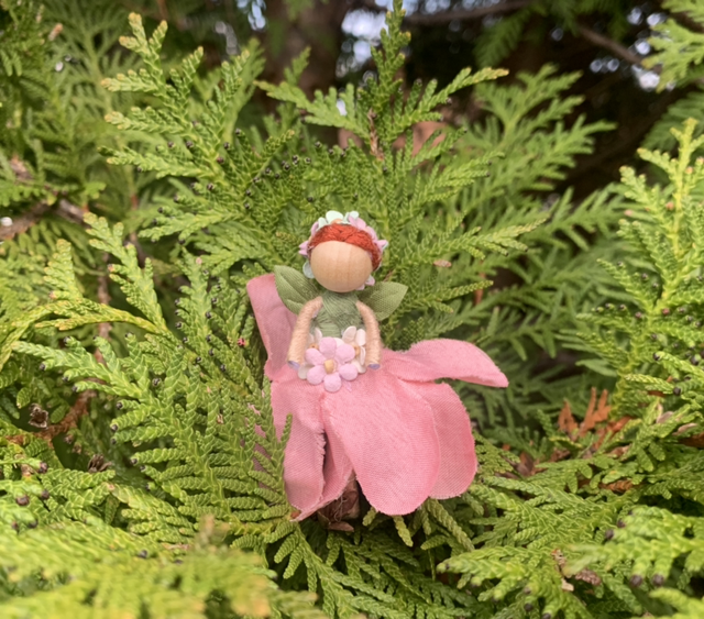 Pink and Green Flower Fairy with Flower Crown