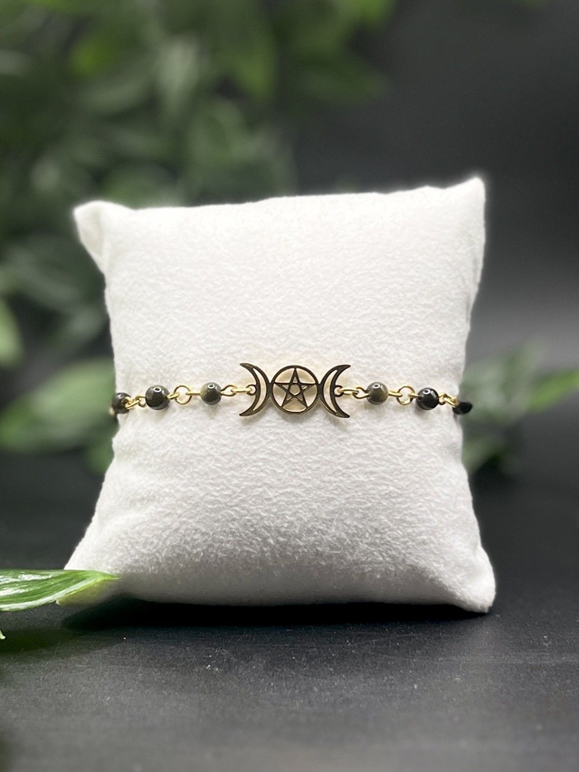 Triple lune - Obsidienne dorée 