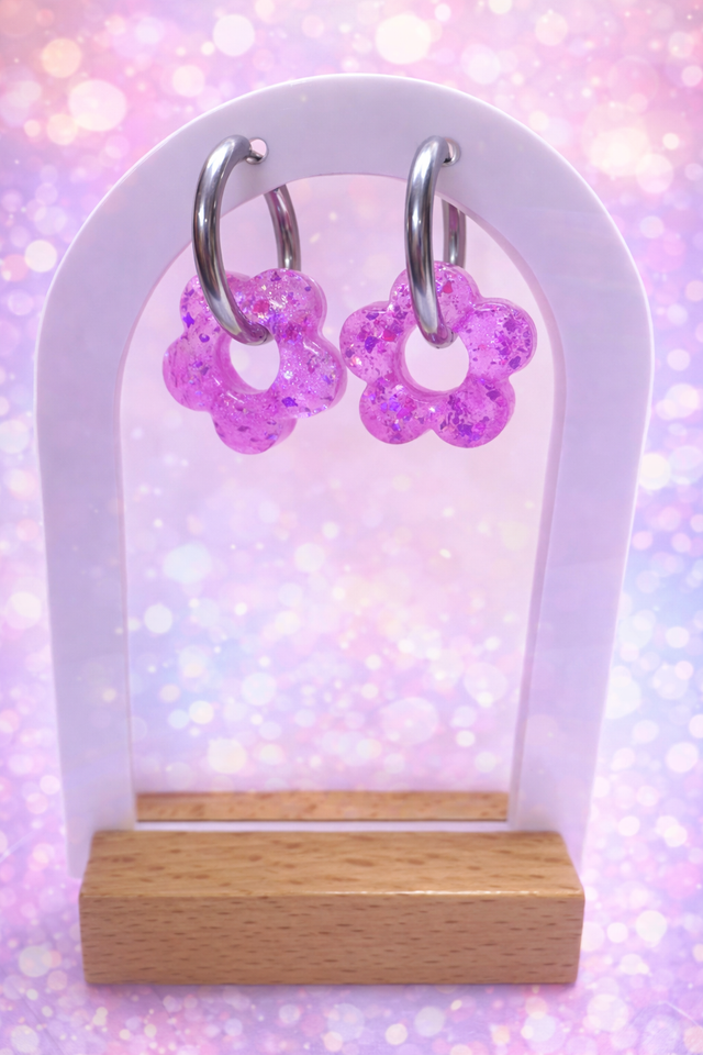 Fleurs Roses Pailletées 