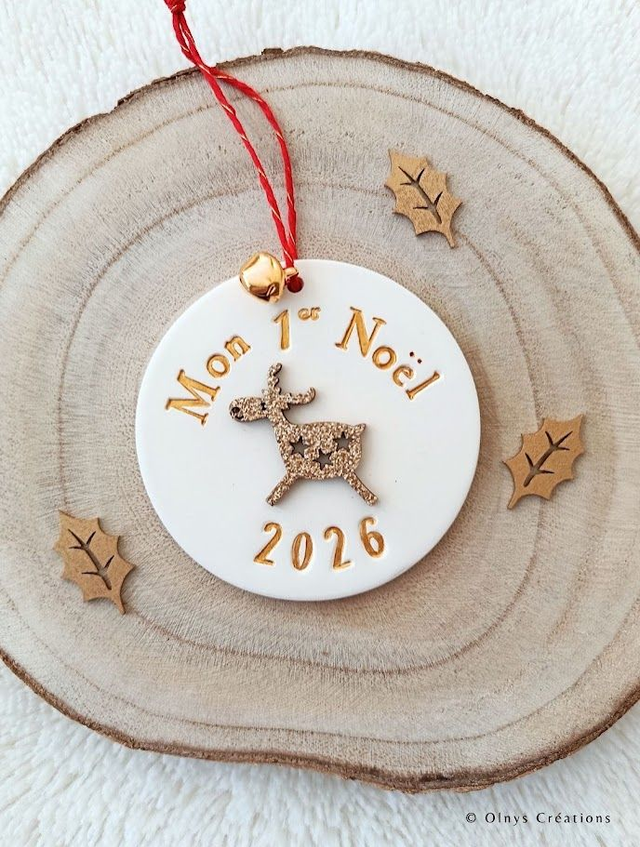 Boule de Noël "Mon 1er Noël" en argile