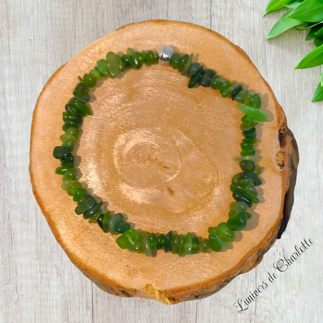 Bracelet "Jade néphrite" - Baroque - BR-404