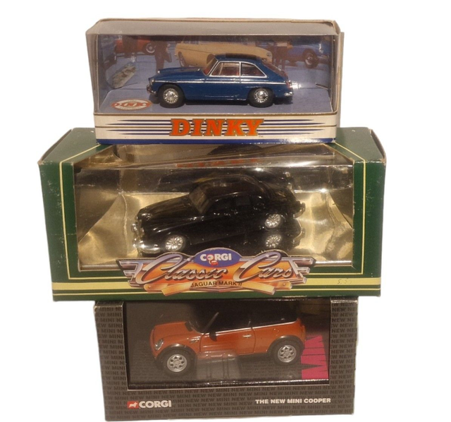Mini Cooper, Jaguar Mark II &amp; 1965 MGB GT models