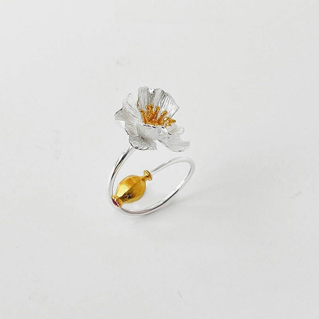 Poppy Silver Ring