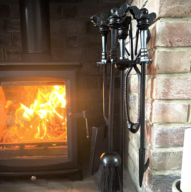 Brass Fireside Companion Set with Bee Knobs