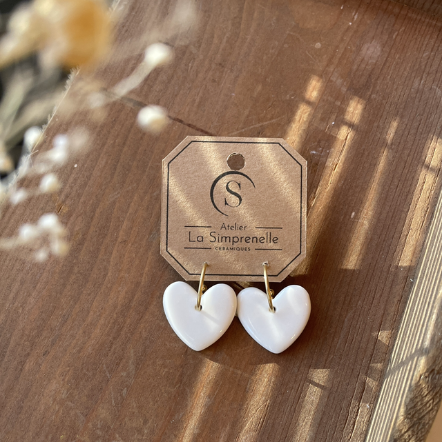 Boucles d’oreilles 🤍 Cœur (demi créole)