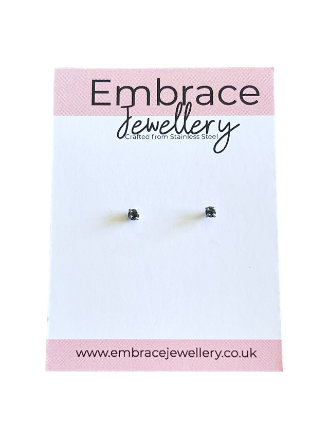 Tiny 2mm Soft Grey Mini Comfort Back Studs