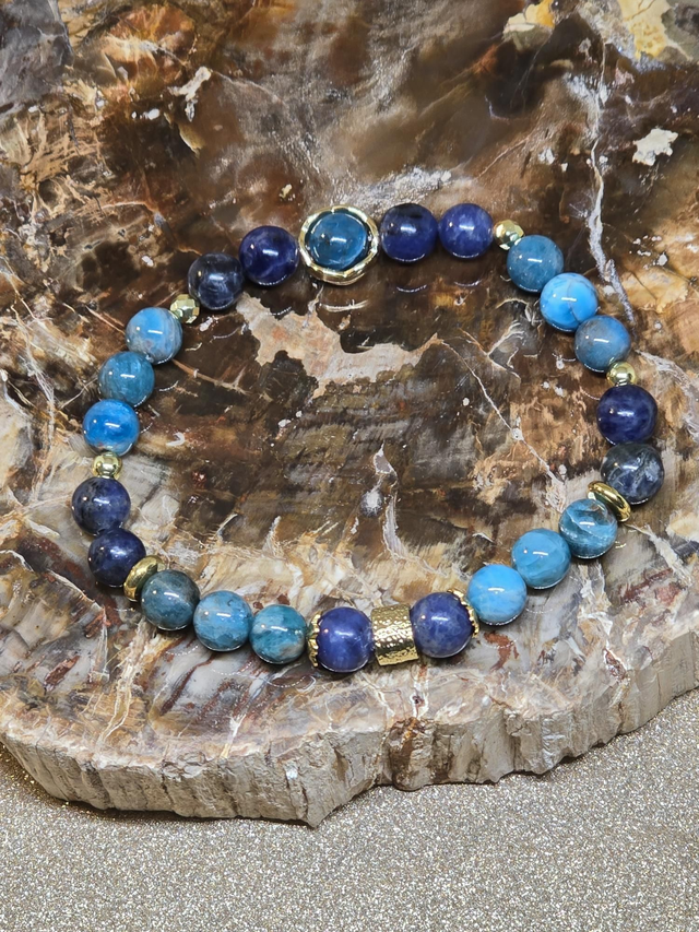 Bracelet Apatite et Sodalite en 0,8 cm