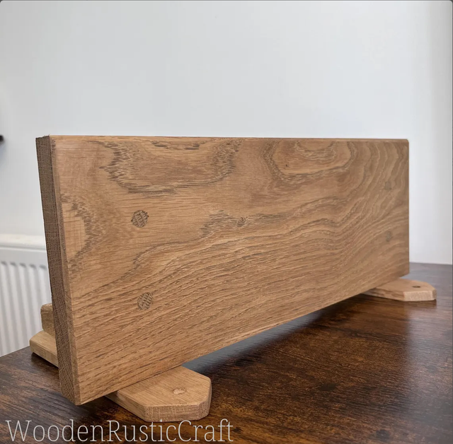 Traditional Oak Shelf with Wooden Brackets